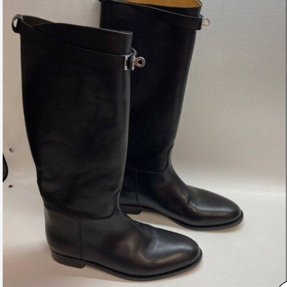 Hermès Jumping Boots Black Leather – Kelly Buckle – Size 37 – $3,175 Retail - Picture 11 of 11